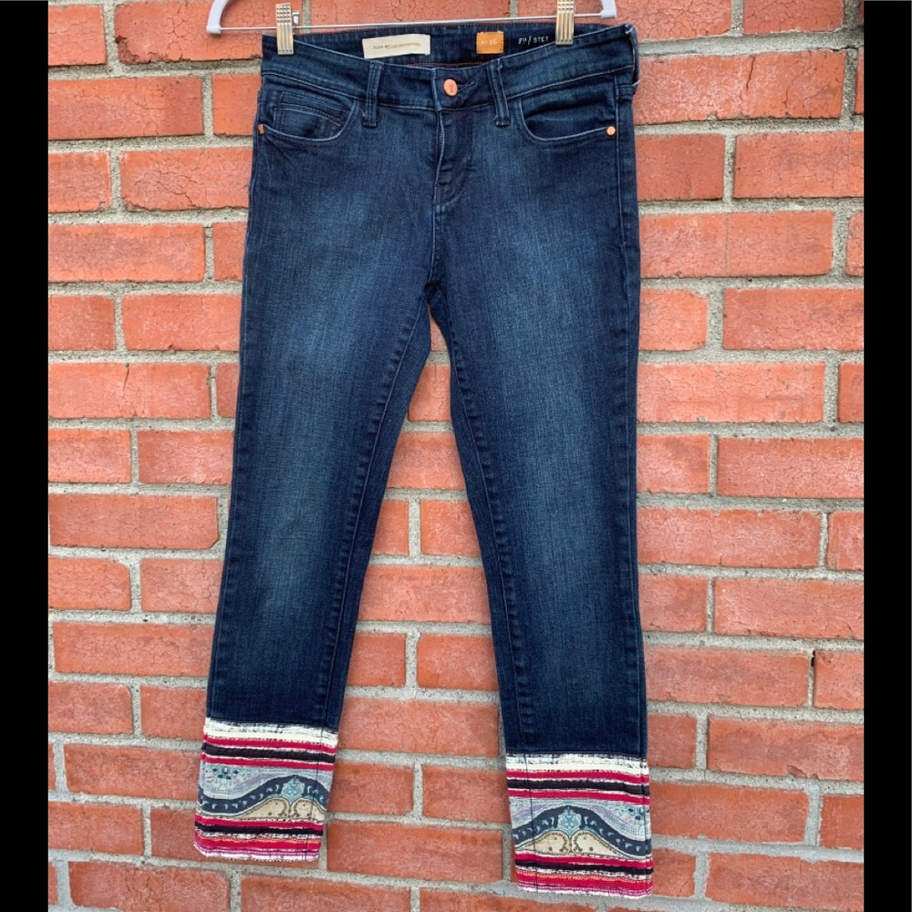 Pilcro and the Letterpress embelished crop jeans